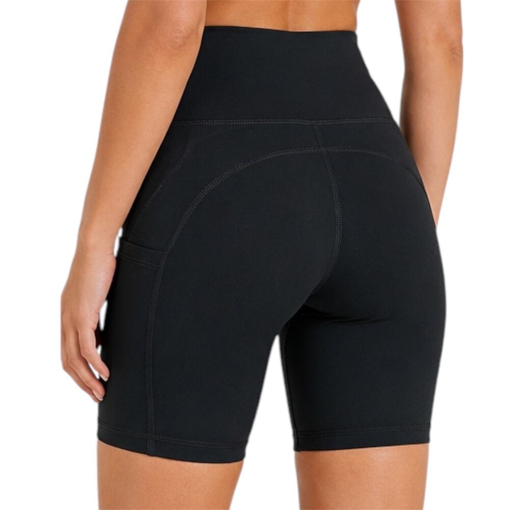 Aerie OFFLINE The Hugger High Rise Bike Shorts Black Pockets Sz Small Athleisure - Picture 3 of 8